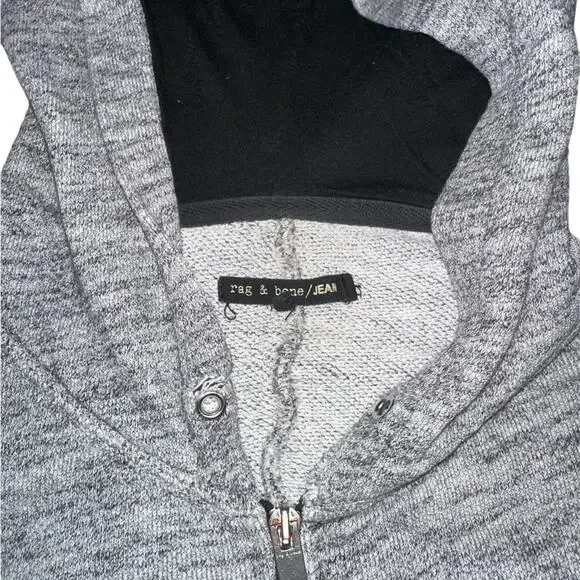 RAG & BONE JEAN DISTRESSED HOODIE SIZE S - Picture 6 of 7
